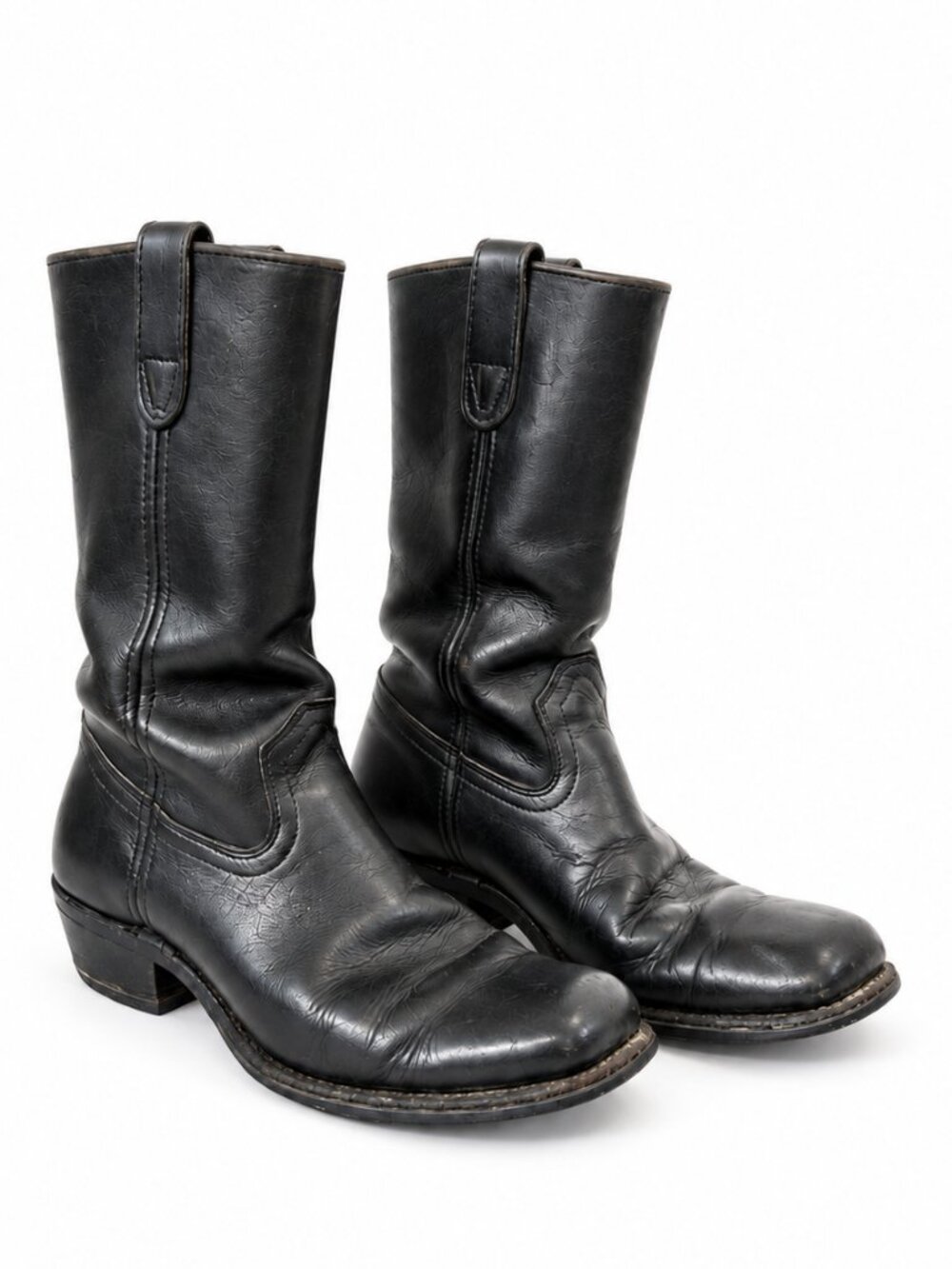 Vintage Frye Black Leather Motorcycle Engineer Boots Size 9 – Altered Harness